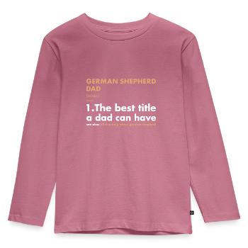 German Shepherd Dad Definition - Kinder Premium Bio Langarmshirt - Mauve - Vorne - AI Model Kid Female (0cm)