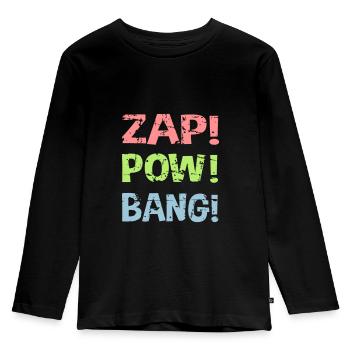 ZAP! POW! BANG! Colors changeable - Kids' Premium Longsleeve Shirt - black - Front - AI Model Kid Male (0cm)