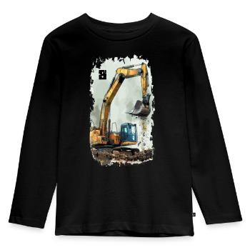 Excavator Excavator 8 years - Kids' Premium Longsleeve Shirt - black - Front - AI Model Kid Male (0cm)