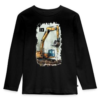 Excavator Excavator 10 Years - Kids' Premium Longsleeve Shirt - black - Front - AI Model Kid Male (0cm)