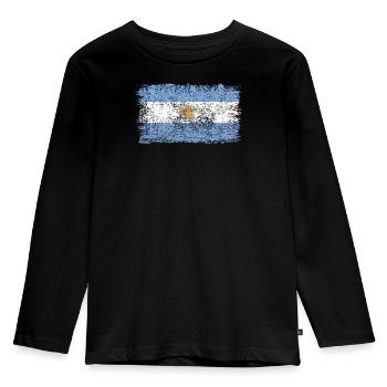 Drapeau argentin Argentine Drapeau argentin - T-shirt manches longues Premium Enfant - noir - Devant - AI Model Kid Male (0cm)