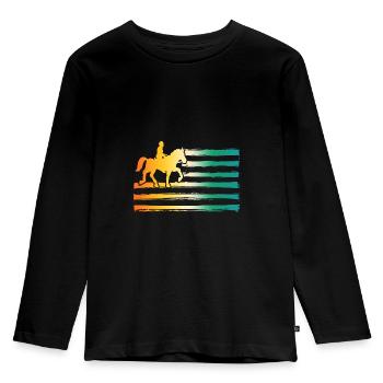 Cheval - T-shirt manches longues Premium Enfant - noir - Devant - AI Model Kid Male (0cm)