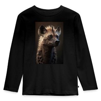 Hyena Animal Africa - Kids' Premium Longsleeve Shirt - black - Front - AI Model Kid Male (0cm)