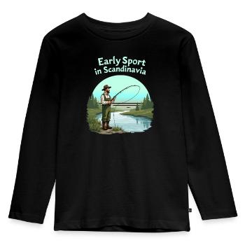 Fishing in Scandinavia - Kids' Premium Longsleeve Shirt - black - Front - AI Model Kid Male (0cm)