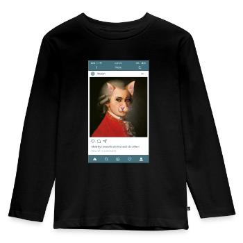 Cool Story "Mozart" - Kinder Premium Bio Langarmshirt - Schwarz - Vorne - AI Model Kid Male (0cm)