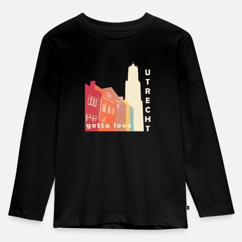 Ich muss Utrecht lieben - Kinder Premium Bio Langarmshirt - Schwarz