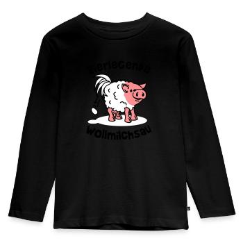 eierlegende wollmilchsau - workaholic - arbeit - Kinder Premium Bio Langarmshirt - Schwarz - Vorne - AI Model Kid Male (0cm)