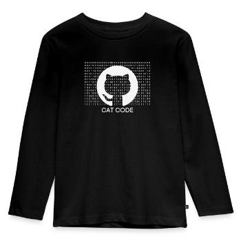 Cat code - Kids' Premium Longsleeve Shirt - black - Front - AI Model Kid Male (0cm)