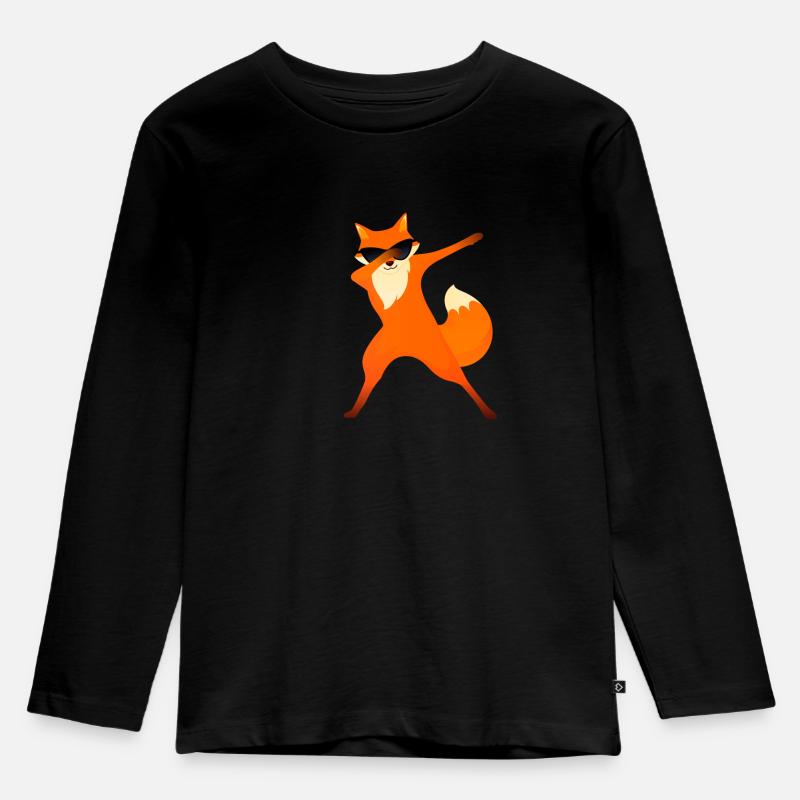 Fox Dabbing - Dab Dance - T-shirt manches longues Premium Enfant - noir