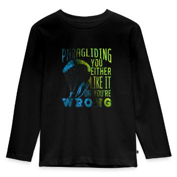 Paragliding - Kids' Premium Longsleeve Shirt - black - Front - AI Model Kid Male (0cm)
