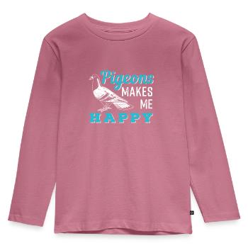 Taube - Kinder Premium Bio Langarmshirt - Mauve - Vorne - AI Model Kid Female (0cm)