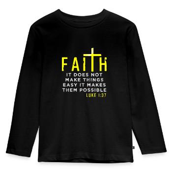 Jesus - Premium økologisk langermet T-skjorte for barn - svart - Foran - AI Model Kid Male (0cm)