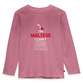 Malta - Kinder Premium Bio Langarmshirt - Mauve - Vorne - AI Model Kid Female (0cm)