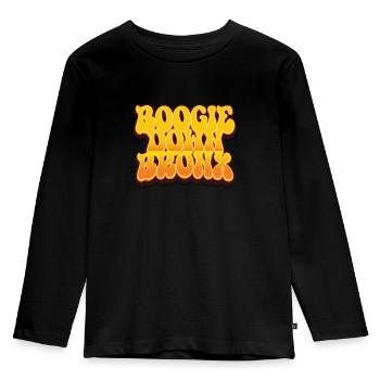 Boogie Down Bronx - Kinder Premium Bio Langarmshirt - Schwarz - Vorne - AI Model Kid Male (0cm)