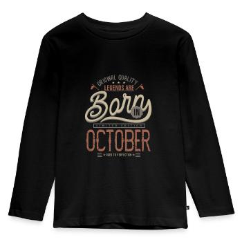 les légendes OCTOBE anniversaire citations humour - T-shirt manches longues Premium Enfant - noir - Devant - AI Model Kid Male (0cm)