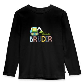 kleiner Bruder Traktor - Kinder Premium Bio Langarmshirt - Schwarz - Vorne - AI Model Kid Male (0cm)