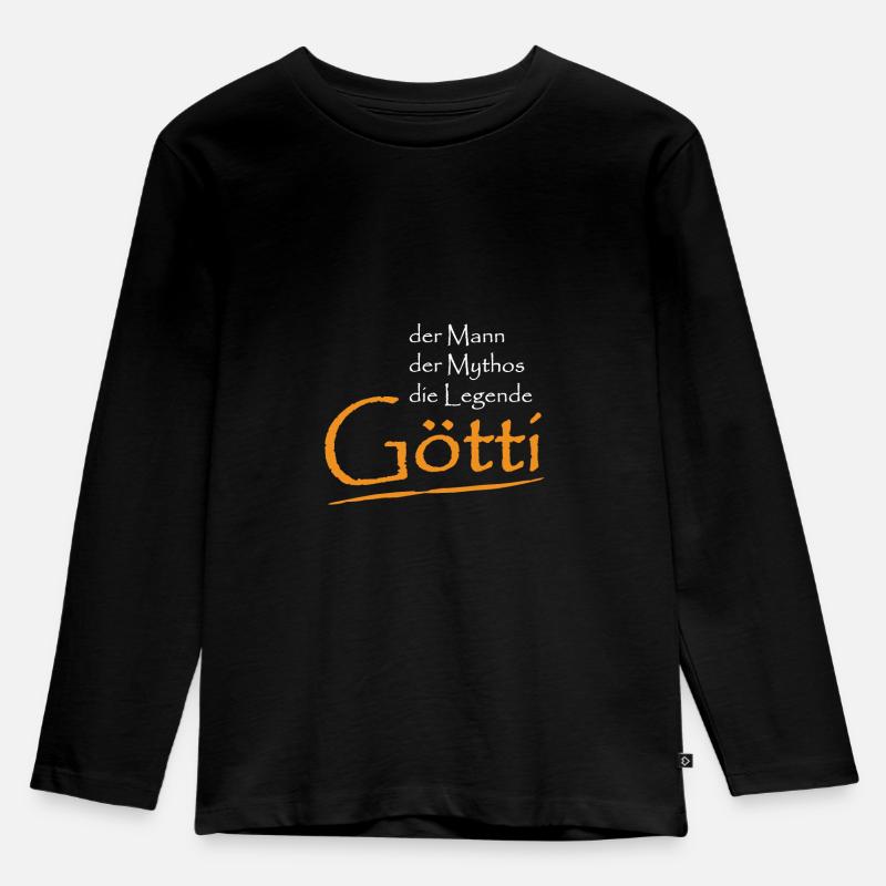 Der Mann Der Mythos Die Legende Götti Schweiz Pate - Kinder Premium Bio Langarmshirt - Schwarz