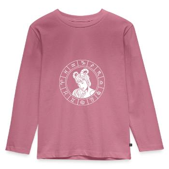 Sternzeichen Widder - Kinder Premium Bio Langarmshirt - Mauve - Vorne - AI Model Kid Female (0cm)