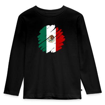 Mexique Drapeau Mexicain Drapeau Mexique Amérique du Sud - T-shirt manches longues Premium Enfant - noir - Devant - AI Model Kid Male (0cm)
