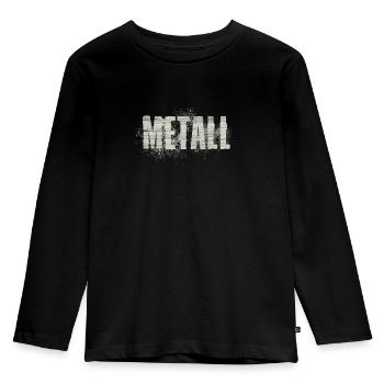 Metall - Kinder Premium Bio Langarmshirt - Schwarz - Vorne - AI Model Kid Male (0cm)