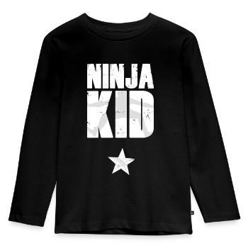 Ninja Warrior - Ninja Kid - Kids' Premium Longsleeve Shirt - black - Front - AI Model Kid Male (0cm)