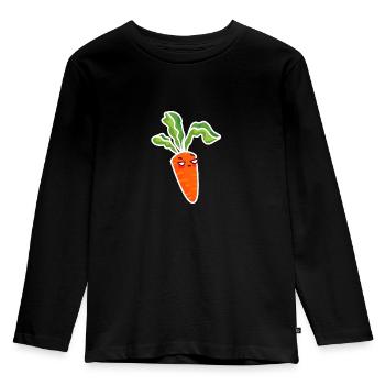Karotte - Kinder Premium Bio Langarmshirt - Schwarz - Vorne - AI Model Kid Male (0cm)