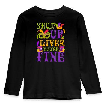 Mardi Gras Festival Narren Straßenfest - Kinder Premium Bio Langarmshirt - Schwarz - Vorne - AI Model Kid Male (0cm)