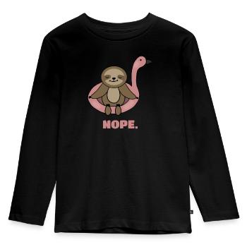 Funny Sloth, Nope, Flamingo - Kids' Premium Longsleeve Shirt - black - Front - AI Model Kid Male (0cm)