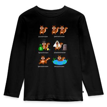 squirrels, rich squirrels, sheikh squirrels, - Kids' Premium Longsleeve Shirt - black - Front - AI Model Kid Male (0cm)