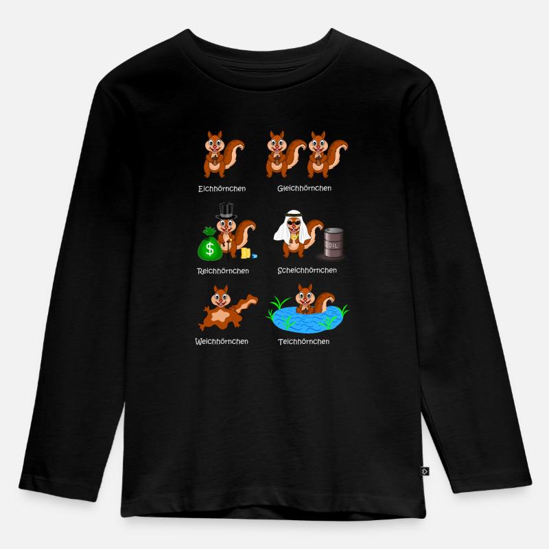 écureuils, écureuils, écureuils, cheikhs, - T-shirt manches longues Premium Enfant - noir