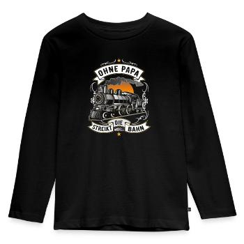 Modelleisenbahn Papa Dampflok Vater Geschenk - Kinder Premium Bio Langarmshirt - Schwarz - Vorne - AI Model Kid Male (0cm)