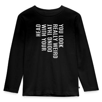 lustige coole Sprüche Spruch witzig komisch Fun - Kinder Premium Bio Langarmshirt - Schwarz - Vorne - AI Model Kid Male (0cm)