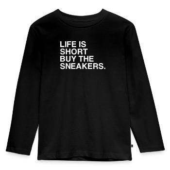 Sneakers Sneaker Sneakerhead - Kids' Premium Longsleeve Shirt - black - Front - AI Model Kid Male (0cm)