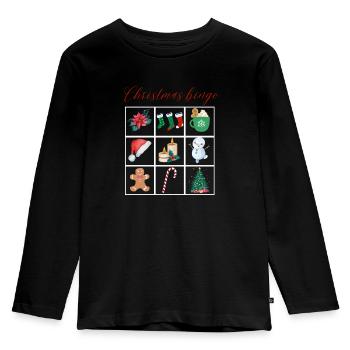 Bingo de Noël - T-shirt manches longues Premium Enfant - noir - Devant - AI Model Kid Male (0cm)