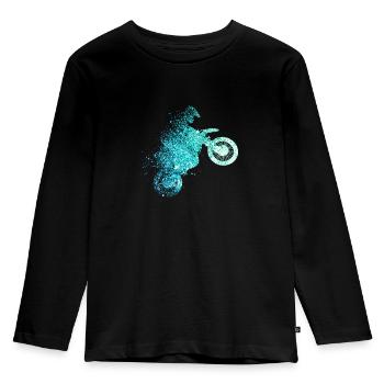 cycliste vélo motocross freeride - T-shirt manches longues Premium Enfant - noir - Devant - AI Model Kid Male (0cm)