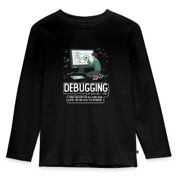 Debuggen - Kinder Premium Bio Langarmshirt - Schwarz - Vorne - AI Model Kid Male (0cm)