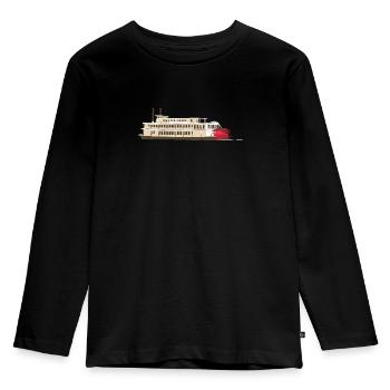 Mississippi-Dampfer - Kinder Premium Bio Langarmshirt - Schwarz - Vorne - AI Model Kid Male (0cm)