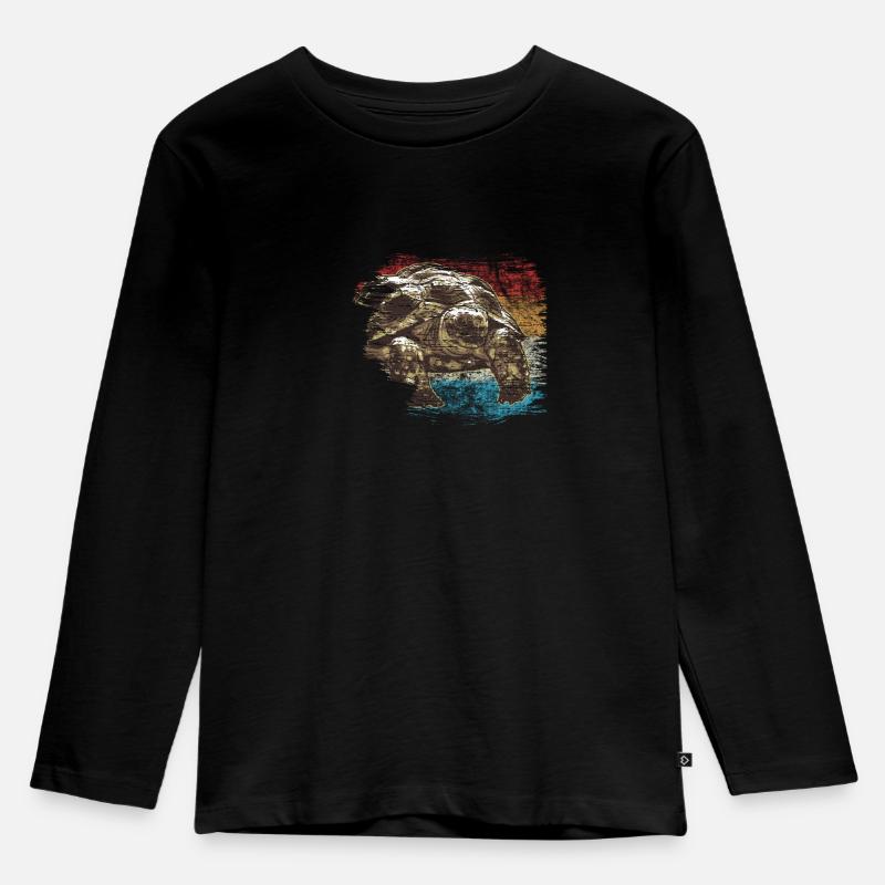 Schildkröte - Kinder Premium Bio Langarmshirt - Schwarz