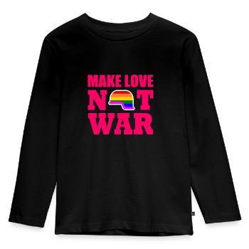 Make love not war - T-shirt manches longues Premium Enfant - noir - Devant - AI Model Kid Male (0cm)