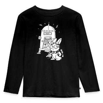 Zeitreisender Zeitreise - Kinder Premium Bio Langarmshirt - Schwarz - Vorne - AI Model Kid Male (0cm)