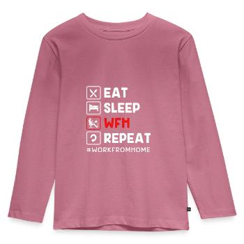 Remote Homeoffice - Kinder Premium Bio Langarmshirt - Mauve - Vorne - AI Model Kid Female (0cm)