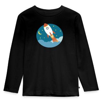 Fusée qui décolle - T-shirt manches longues Premium Enfant - noir - Devant - AI Model Kid Male (0cm)