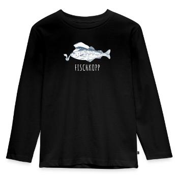 Fischkopp Pfeife Fisch Norddeutsch Matrose - Kinder Premium Bio Langarmshirt - Schwarz - Vorne - AI Model Kid Male (0cm)