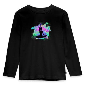 yoga - T-shirt manches longues Premium Enfant - noir - Devant - AI Model Kid Male (0cm)