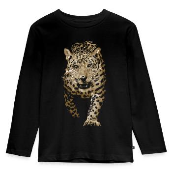 Leopard, Indian Leopard, Persian Leopard - Kids' Premium Longsleeve Shirt - black - Front - AI Model Kid Male (0cm)