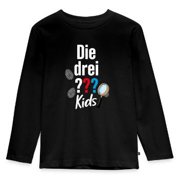 Die Drei ??? Kids Logo und Gadgets - Kinder Premium Bio Langarmshirt - Schwarz - Vorne - AI Model Kid Male (0cm)