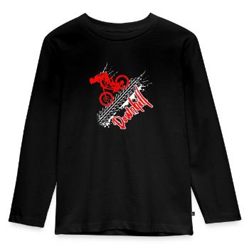 DESCENTE VTT BMX - T-shirt manches longues Premium Enfant - noir - Devant - AI Model Kid Male (0cm)