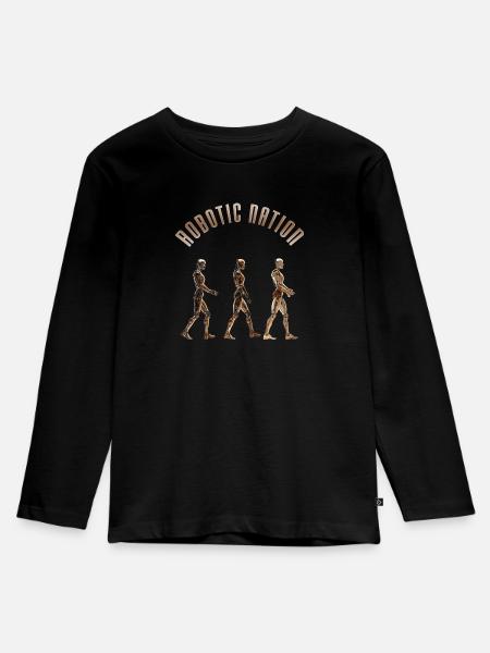 Roboter-Nation 5 - Kinder Premium Bio Langarmshirt - Schwarz