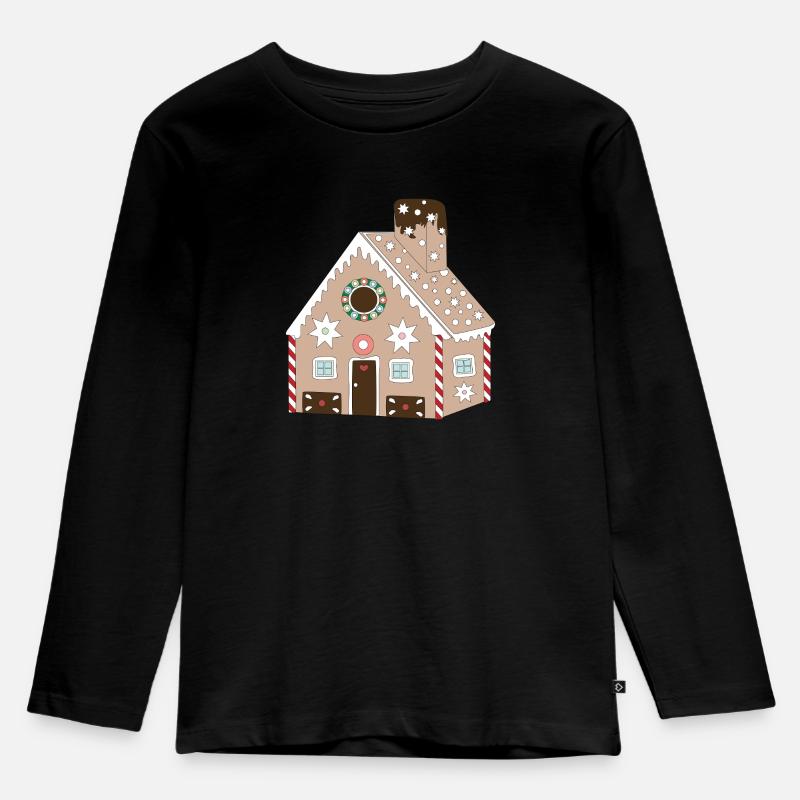 Lebkuchenhaus - Kinder Premium Bio Langarmshirt - Schwarz