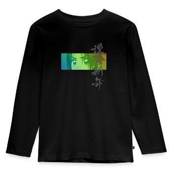 Asie, Manga, Personnages japonais, Bande dessinée - T-shirt manches longues Premium Enfant - noir - Devant - AI Model Kid Male (0cm)